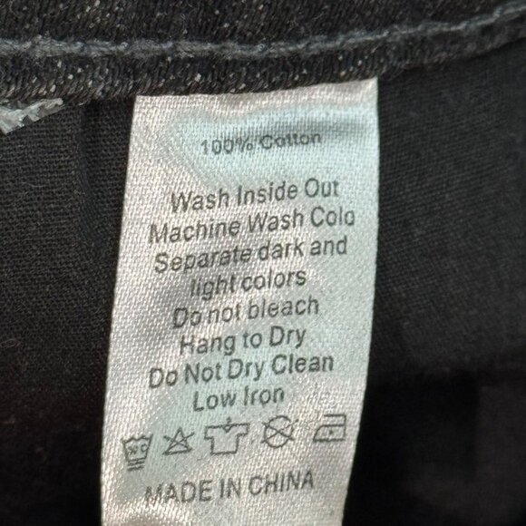 Joyfolie Miajoy Abilene Washed Black Denim Mini Skirt With Distressed size 27 - Picture 8 of 13